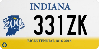 IN license plate 331ZK