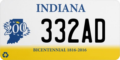 IN license plate 332AD