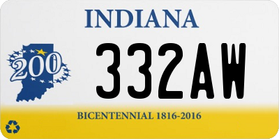 IN license plate 332AW