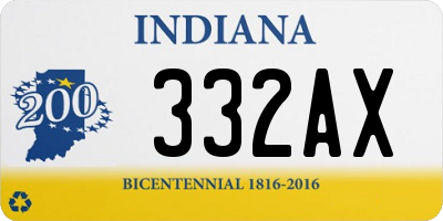 IN license plate 332AX