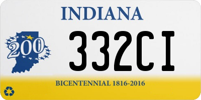 IN license plate 332CI