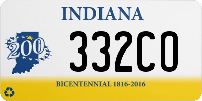 IN license plate 332CO