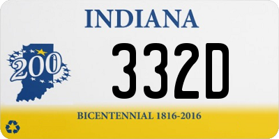 IN license plate 332D