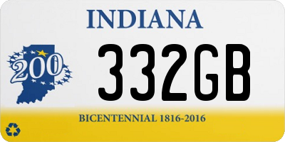 IN license plate 332GB