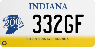 IN license plate 332GF