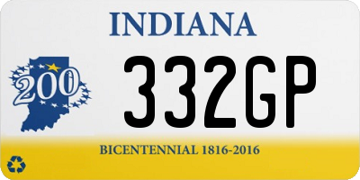 IN license plate 332GP