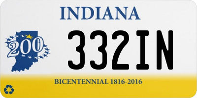 IN license plate 332IN