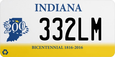 IN license plate 332LM