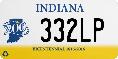 IN license plate 332LP