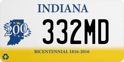 IN license plate 332MD