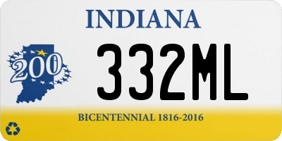 IN license plate 332ML