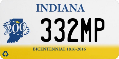 IN license plate 332MP