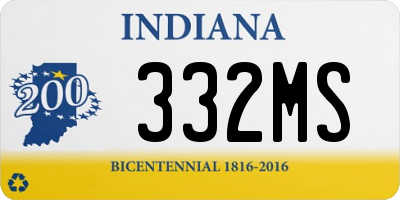 IN license plate 332MS