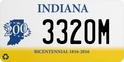 IN license plate 332OM