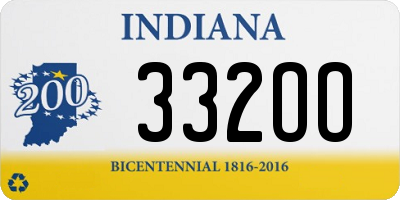 IN license plate 332OO