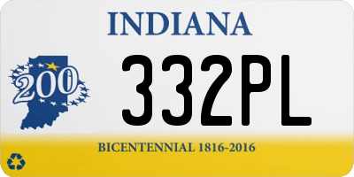 IN license plate 332PL