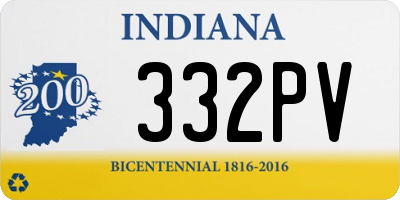 IN license plate 332PV