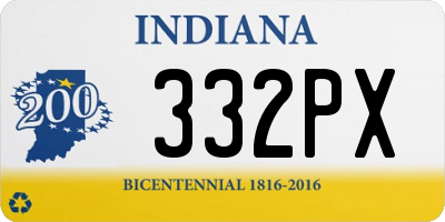 IN license plate 332PX