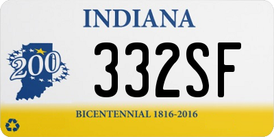 IN license plate 332SF