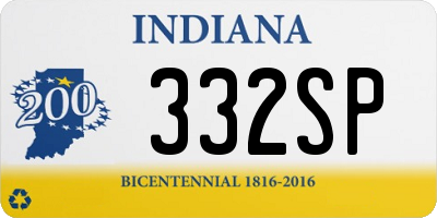 IN license plate 332SP