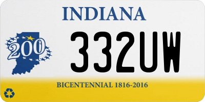 IN license plate 332UW