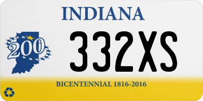 IN license plate 332XS