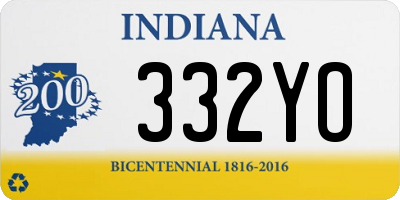 IN license plate 332YO