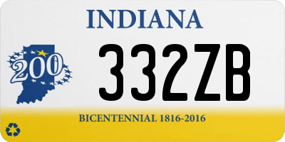 IN license plate 332ZB