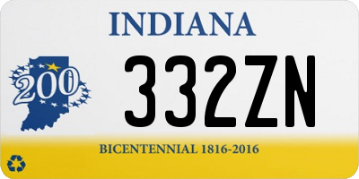 IN license plate 332ZN