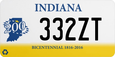 IN license plate 332ZT