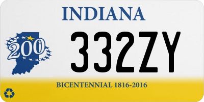 IN license plate 332ZY