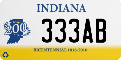 IN license plate 333AB