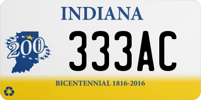 IN license plate 333AC