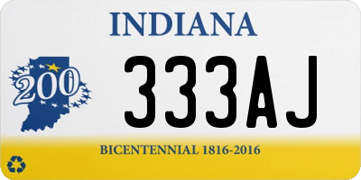 IN license plate 333AJ