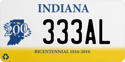 IN license plate 333AL