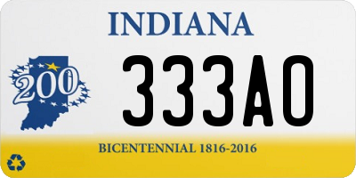 IN license plate 333AO