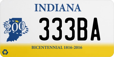 IN license plate 333BA