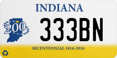 IN license plate 333BN