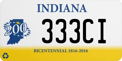 IN license plate 333CI