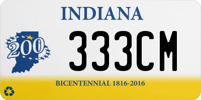 IN license plate 333CM