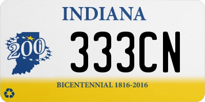 IN license plate 333CN