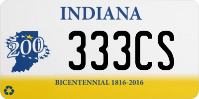 IN license plate 333CS