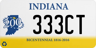 IN license plate 333CT