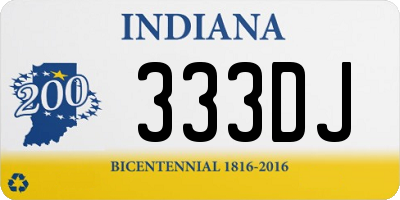 IN license plate 333DJ