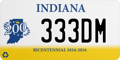 IN license plate 333DM