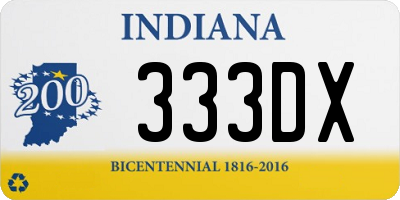 IN license plate 333DX