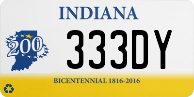 IN license plate 333DY