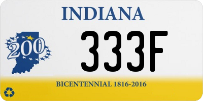 IN license plate 333F