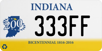 IN license plate 333FF