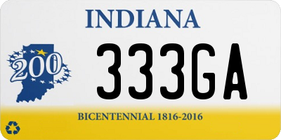 IN license plate 333GA